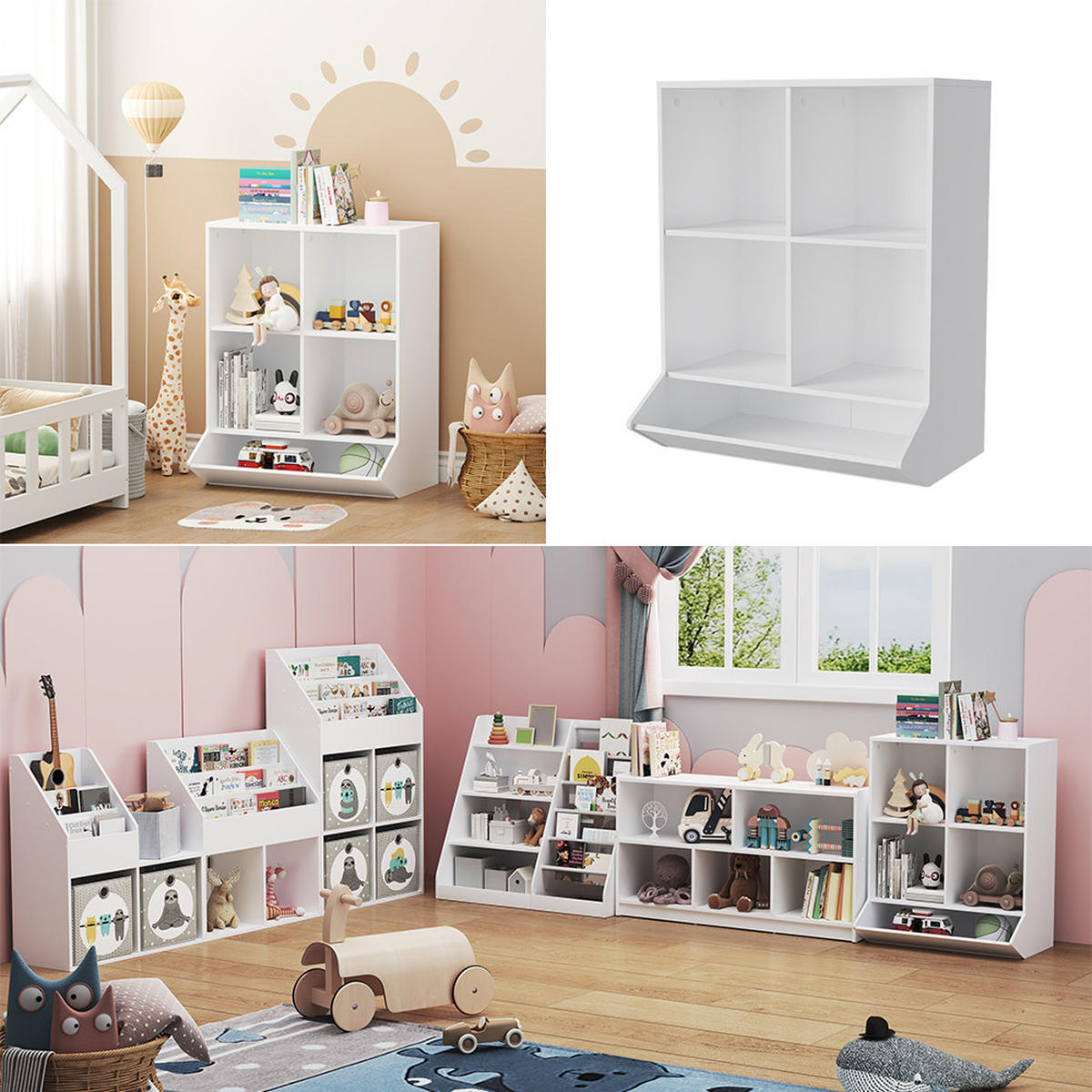 KINDERREGAL Conny Weiß 65.5 x 82.5 cm - Weiß, Holzwerkstoff (65.5/82.5/31cm) - Vicco