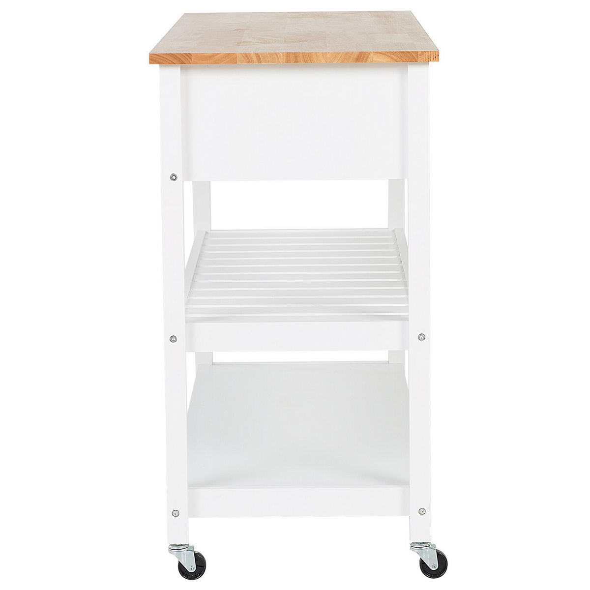 SERVIERWAGEN Weiß Navarino - Hellbraun/Weiß, Holz (120/91/48cm) - Beliani