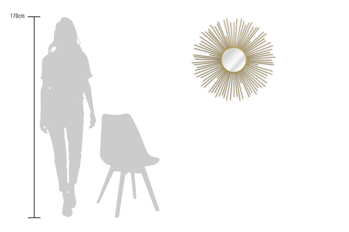 WANDSPIEGEL Gold 80/80 cm - Goldfarben, Metall (7.5/80/3cm) - KUNSTLOFT