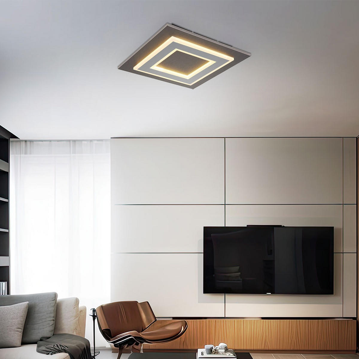 LED DECKENLEUCHTE JAYDEN Anthrazit - Anthrazit, Metall (32/32/5.5cm) - Globo Lighting