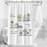 DUSCHVORHANG Pflanzen Muster 180 x 180 cm wasserdicht schimmelresistent fürs Badezimmer - Weiß, Textil (180/180cm) - MCBOSON