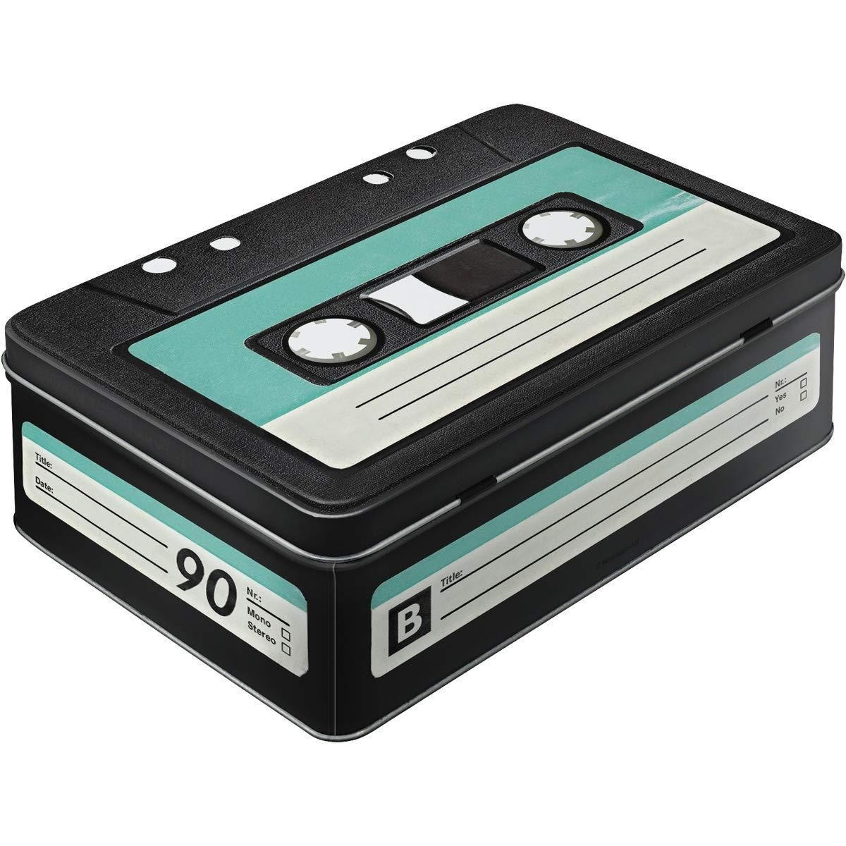 VORRATSDOSE flach etro Wave Retro Cassette - Multicolor, Metall (23/7/16cm) - Nostalgic-Art