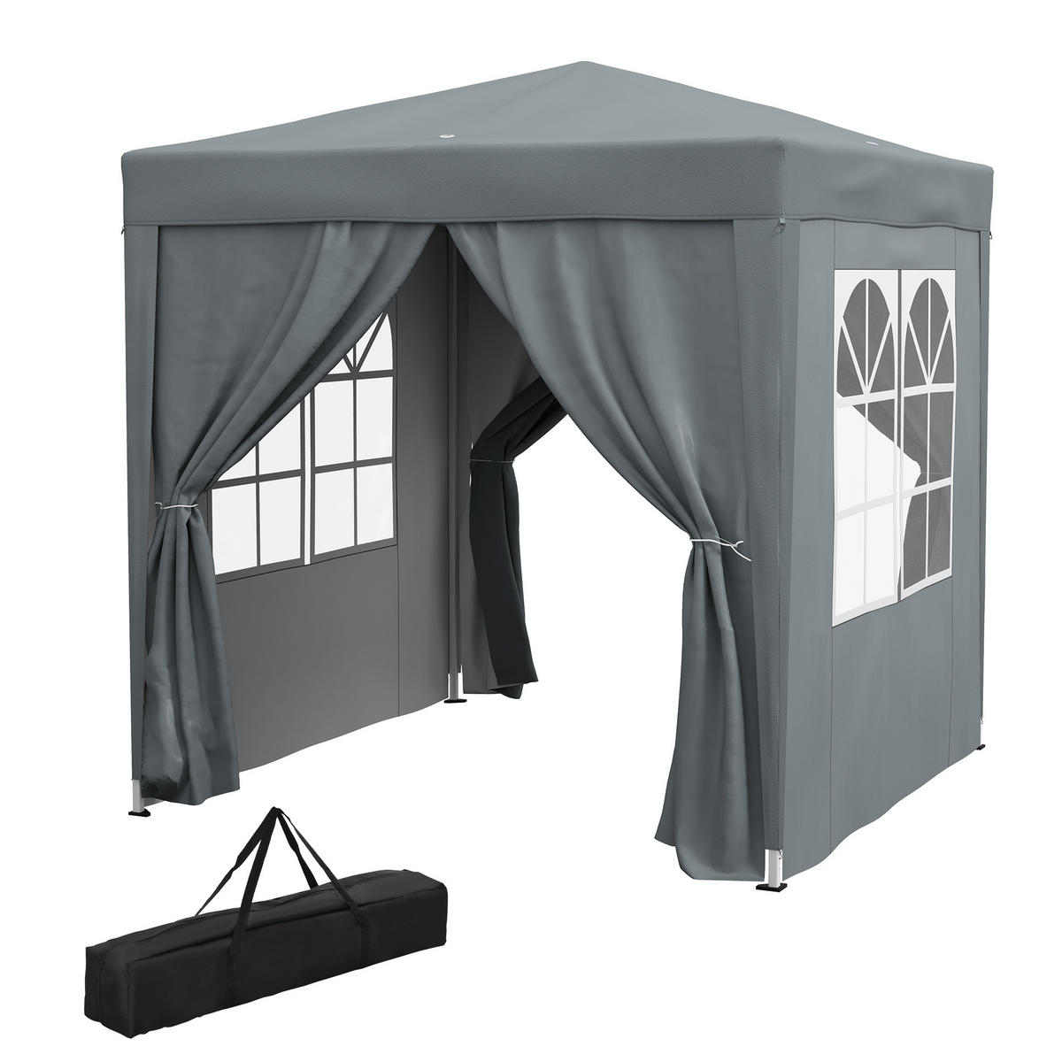 PAVILLON DE-13998 Pop-up 2/2 m, höhenverstellbar, UV-Schutz Grau - Grau, Metall (200/240/200cm) - ComfortXL