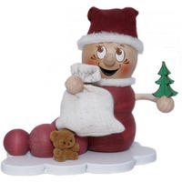 RÄUCHERFIGUR Rauchwurm Weihnachts Rudi 13 cm - Multicolor, Holz (11/14/14cm)
