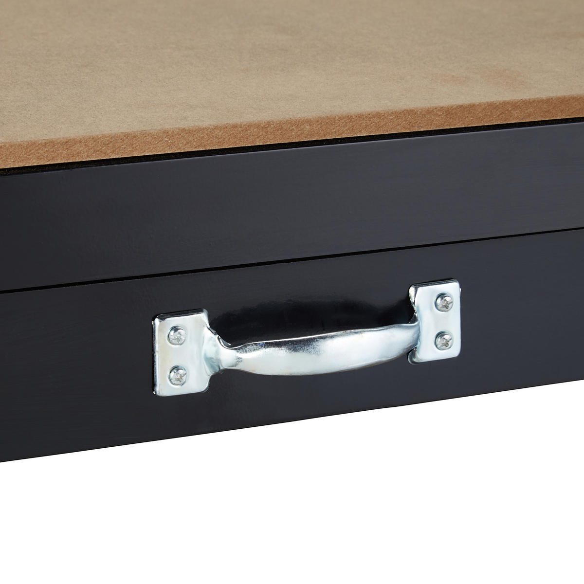 WERKBANK - Schwarz, Holzwerkstoff/Metall (121/90.5/63.5cm) - Relaxdays