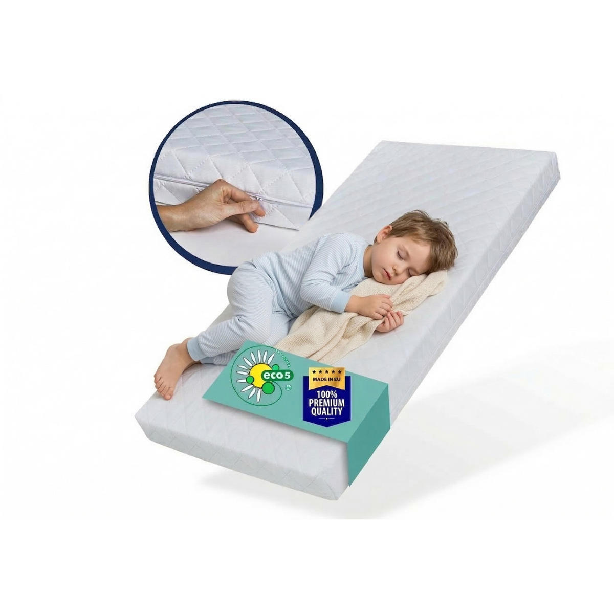 KINDERMATRATZE 80x160 cm 6cm hoch - Weiß, Naturmaterialien (80/160cm) - Kids Collective