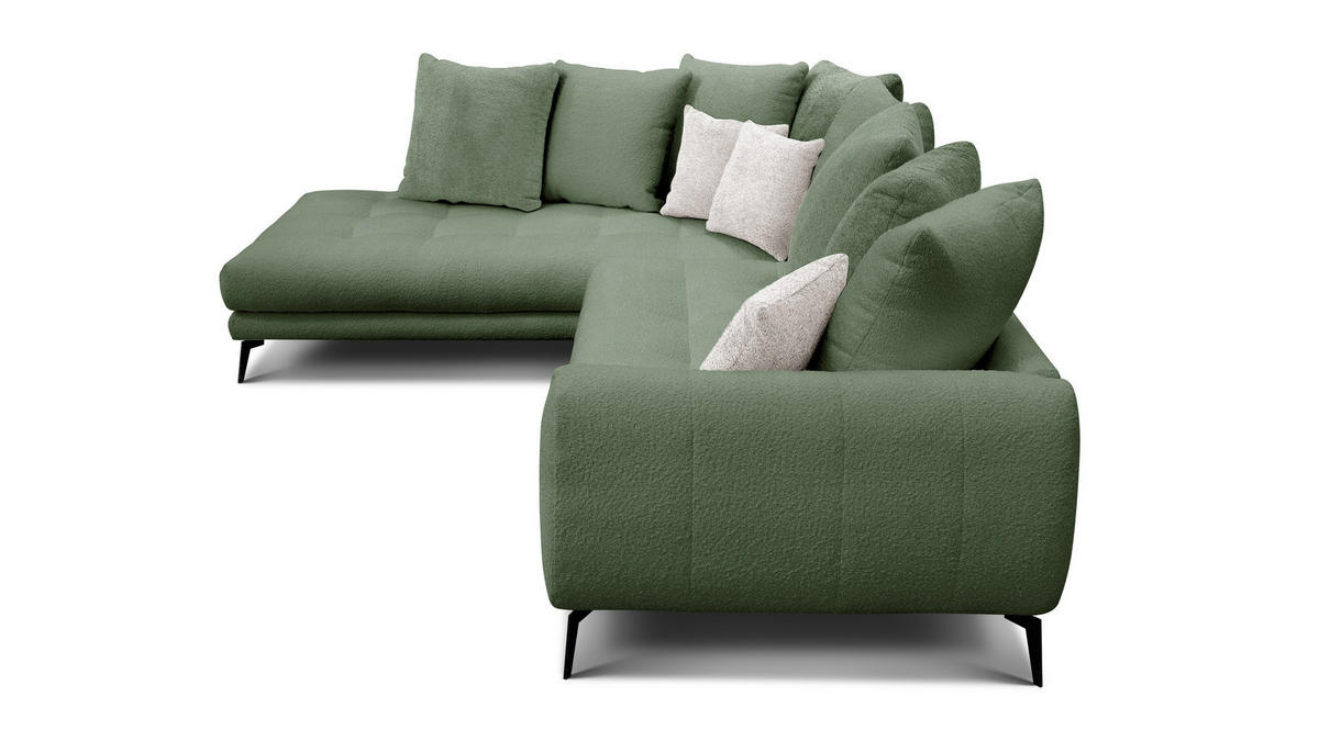 ECKSOFA CALME 5-Sitzer, olive - Olivgrün, Holz/Textil (294/229cm) - Courtois Laville
