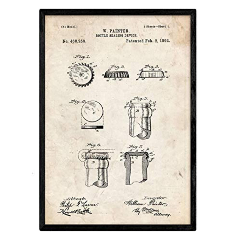 POSTER Patent Kronkorken A3 Rahmenlos - Klar, Papier (29.7/5/42cm) - Nacnic