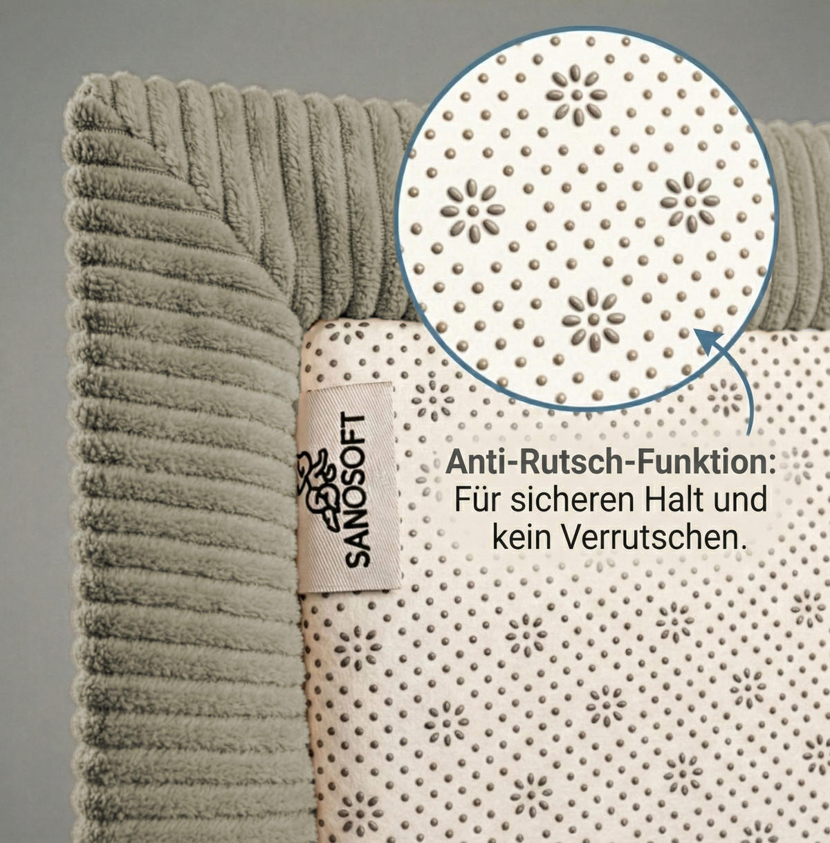 KRABBELTEPPICH samtweich & kuschelig - Schilfgrün 200x200cm - Grün, Textil (150/100cm) - Sanosoft
