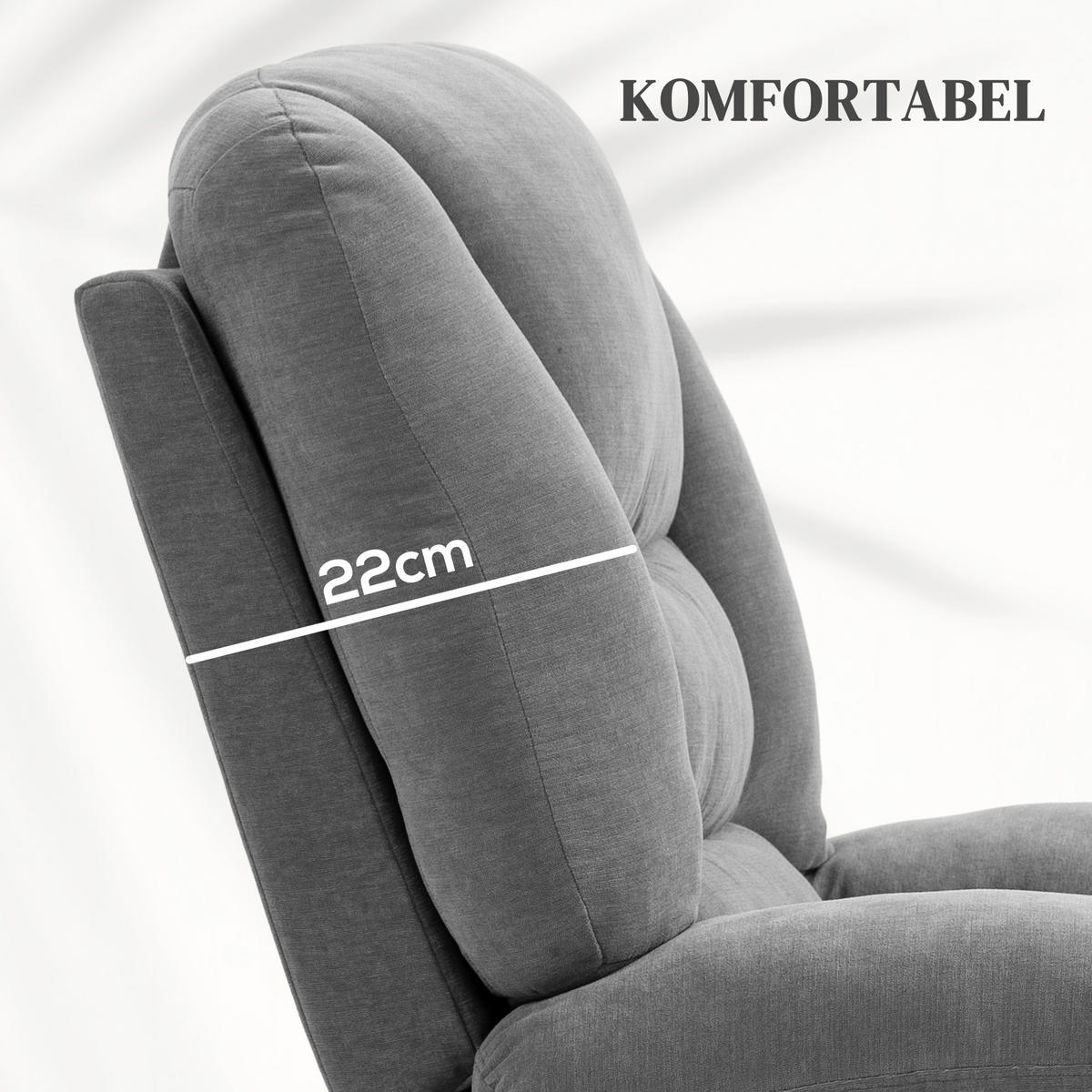 FERNSEHSESSEL mit Aufstehhilfe Elektrisch Relaxsessel mit Liegefunktion - Dunkelgrau, Textil (90/102/97cm) - HOMCOM