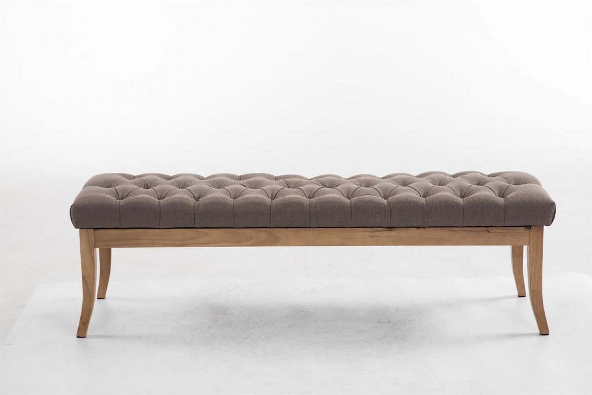 SITZBANK 150/38 cm Stoff taupe - Taupe/Naturfarben, Holz/Textil (150/46/38cm) - CLP