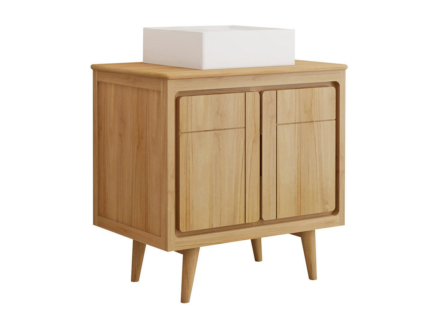 EINZELWASCHTISCH - 80 cmcm x 55 cmcm - Holz, Platte - Naturfarben Hell - BINTUNI - Naturfarben, Holz (80/80/55cm) - Vente-Unique