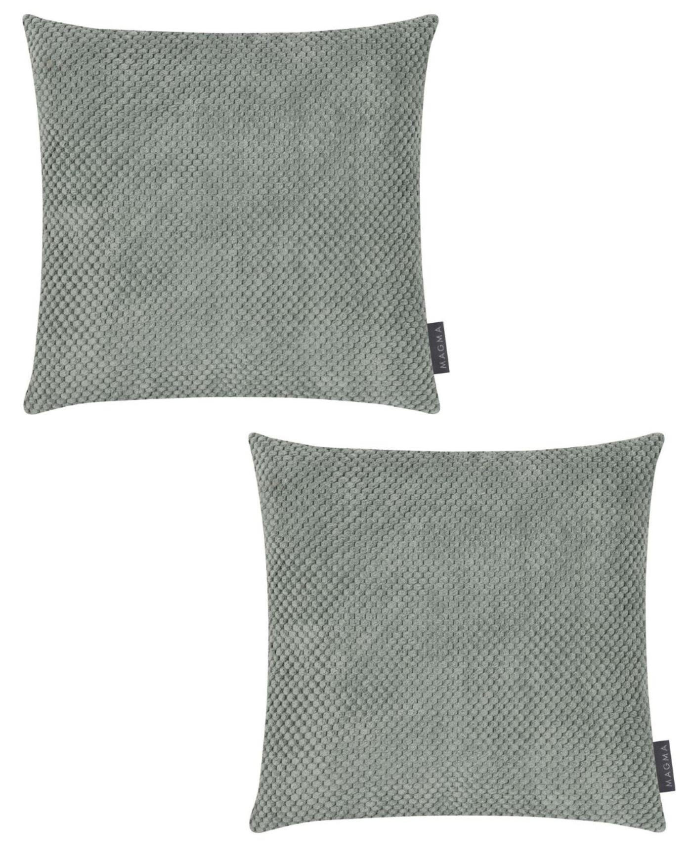 KISSENHÜLLE 2er Set Comodo - Salbeigrün, Textil (40/40cm) - Magma Heimtexx