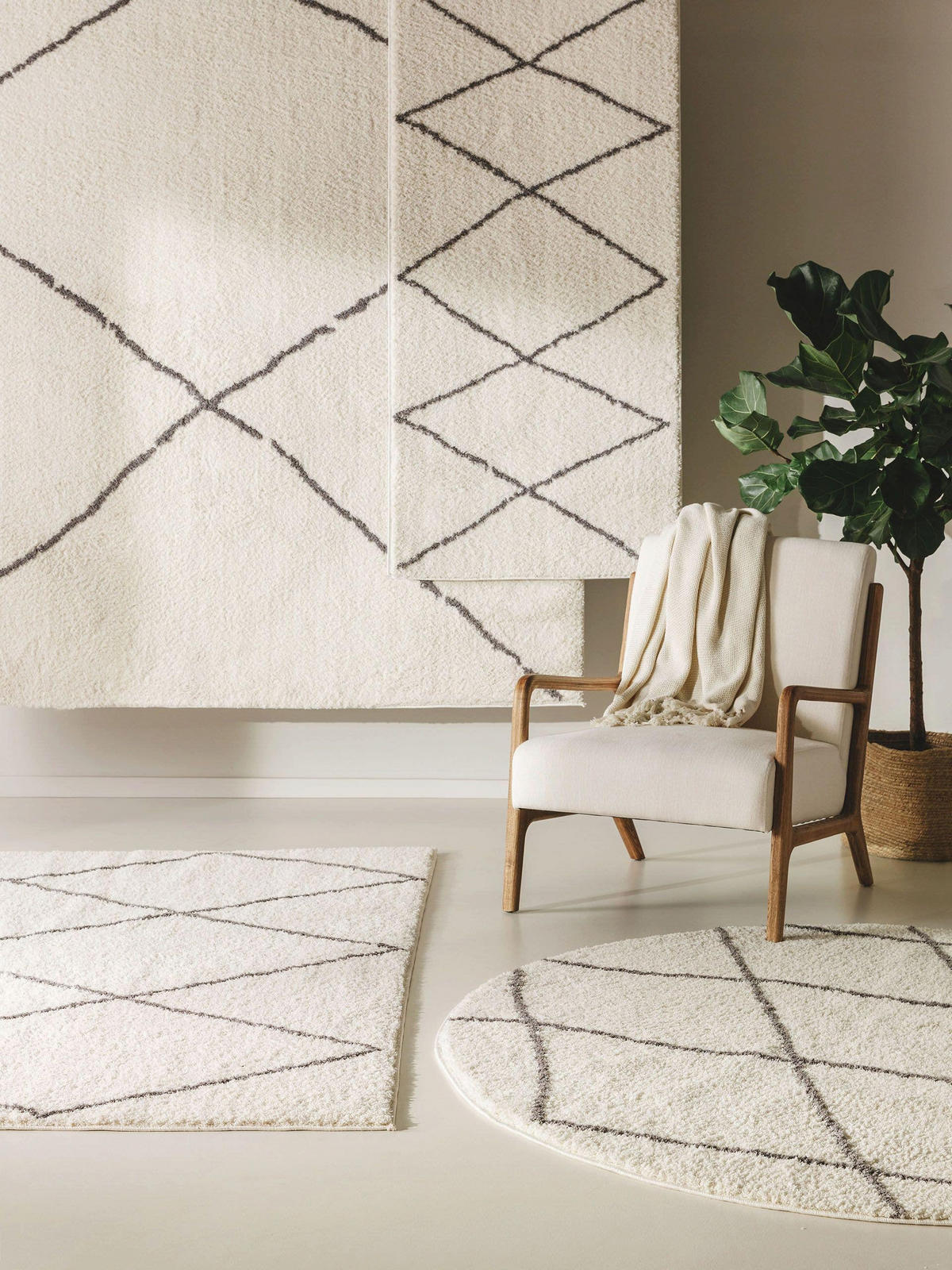 HOCHFLORTEPPICH Benno Cream 140x200 cm - Creme, Textil (140/200cm) - benuta Nest
