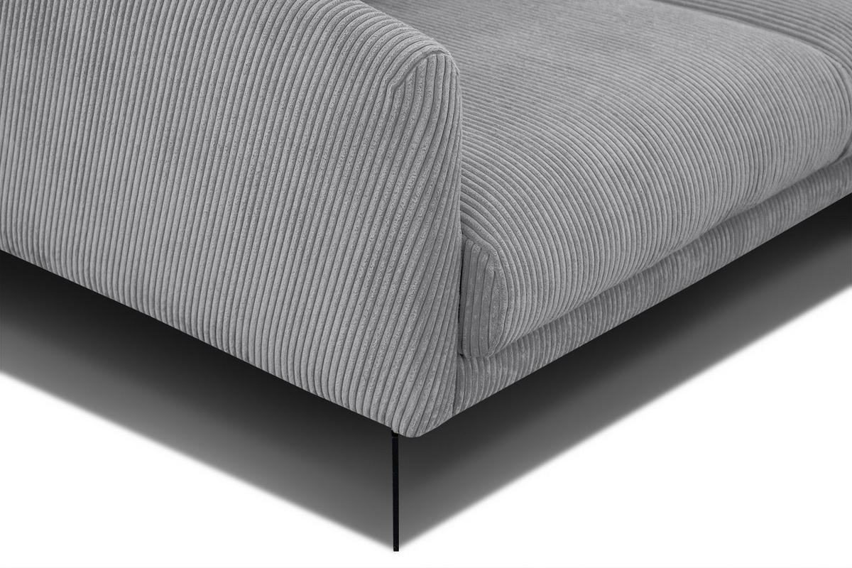 SOFA VILT 3-Sitzer, hellgrau - Hellgrau/Schwarz, Holzwerkstoff/Kunststoff (202/89/94cm) - Courtois Laville