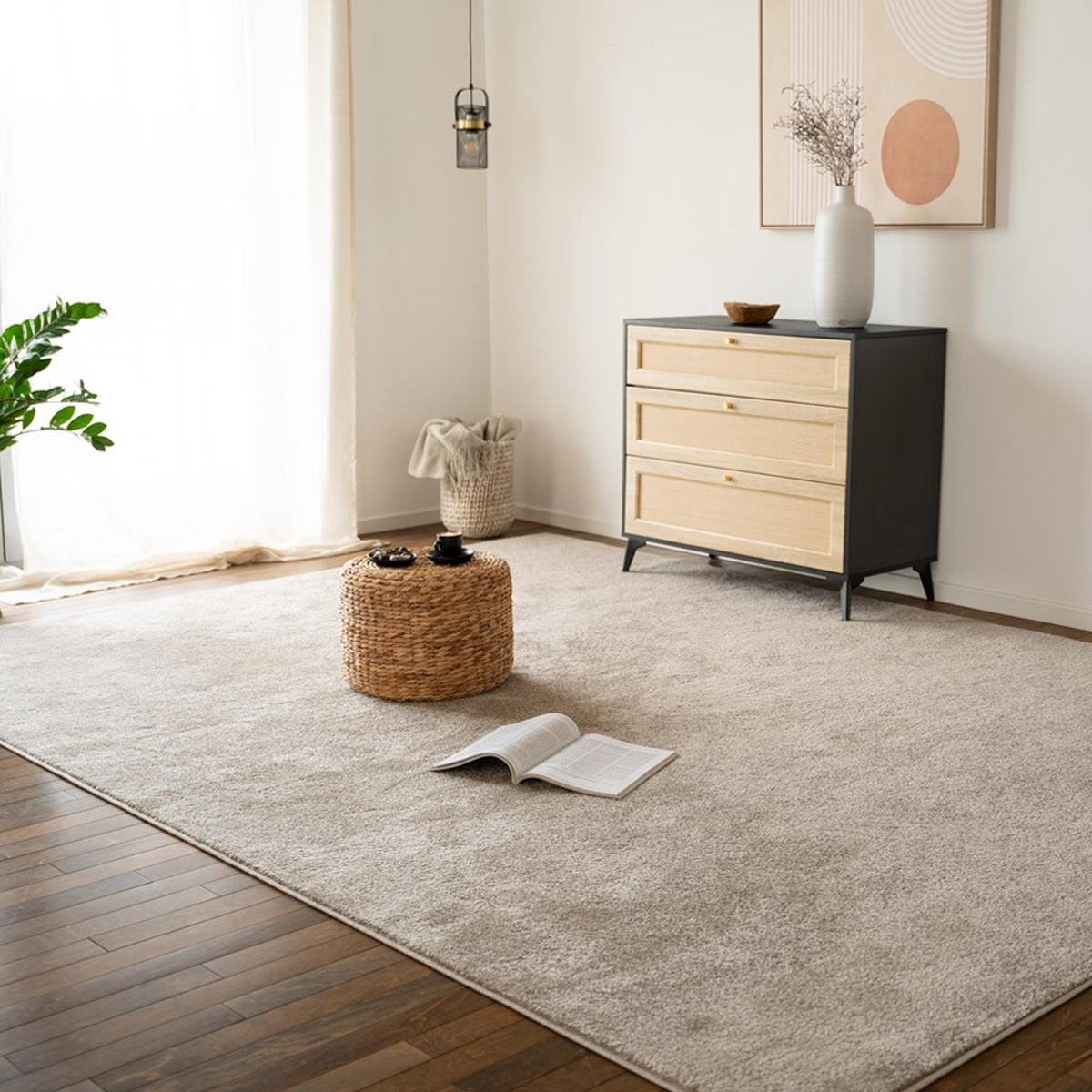 KURZFLORTEPPICH FOFI - Farbe: Creme, Größe: 180 x 120 cm - Creme, Kunststoff (120/180cm) - Home Deluxe
