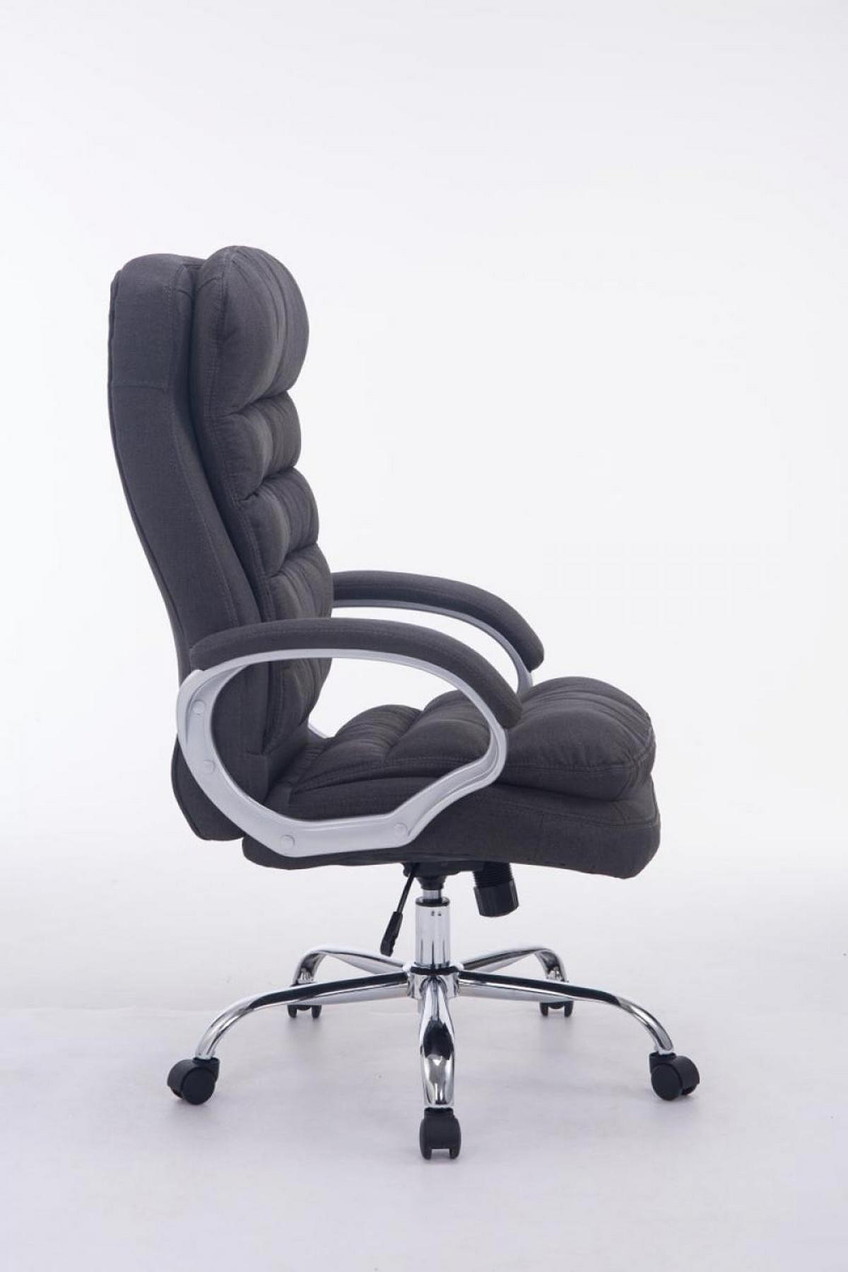 CHEFSESSEL Stoff dunkelgrau - Chromfarben/Dunkelgrau, Textil/Metall (68/116/77cm) - CLP