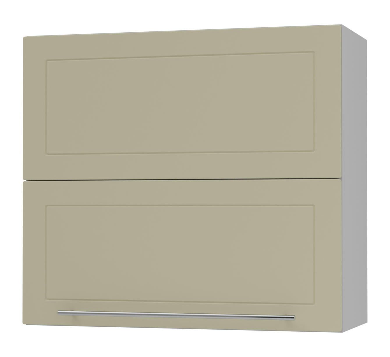 KÜCHENHÄNGESCHRANK Kvantum W8B/80 Vanille Matt / Grau Matt 80 / 32,5 / 72cm - Creme/Grau, Holz/Holzwerkstoff (80/72/32.5cm) - Feldmann-Wohnen