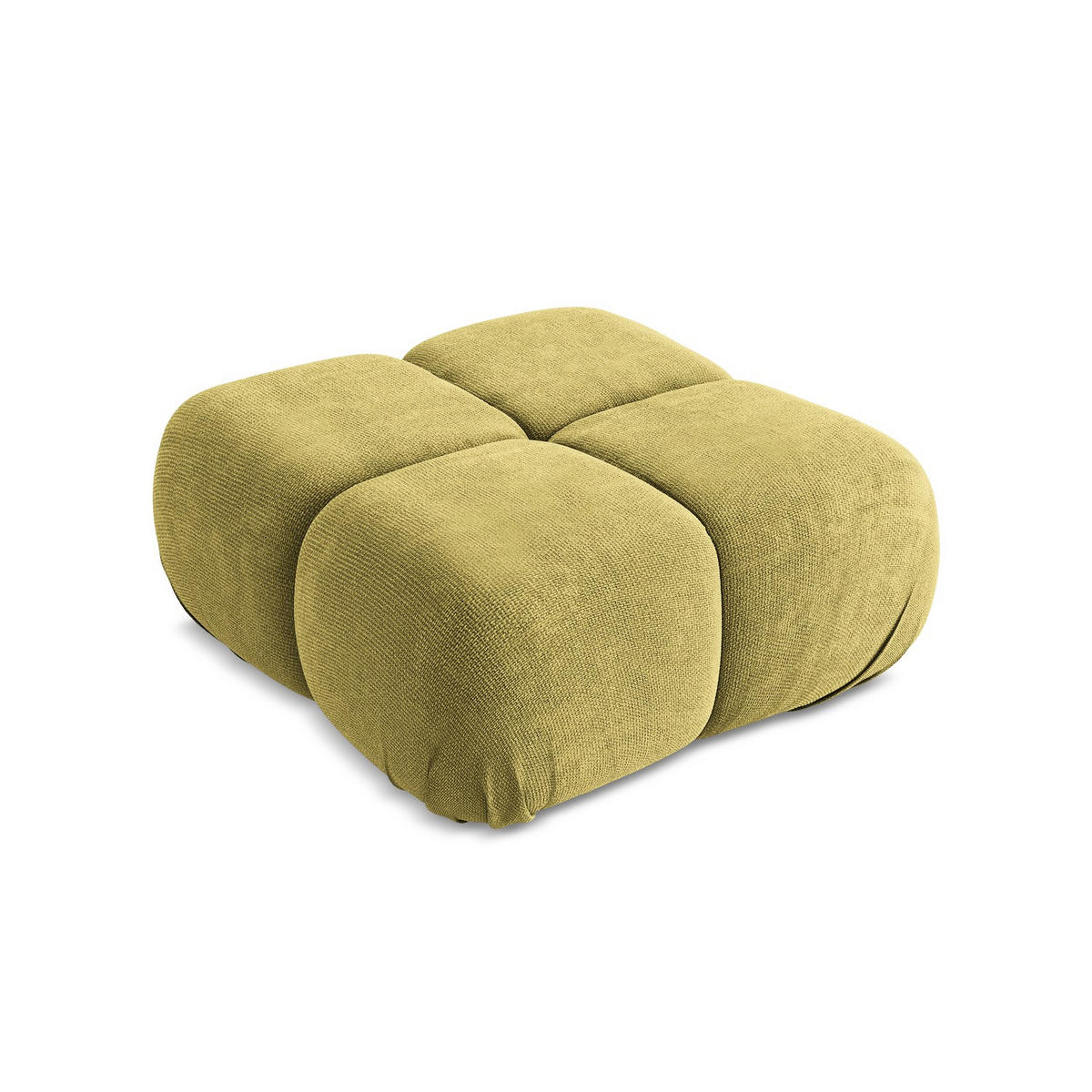 POUF Chenille Stoff Grün - Limette/Schwarz, Kunststoff/Textil (95/41/95cm) - Makamii