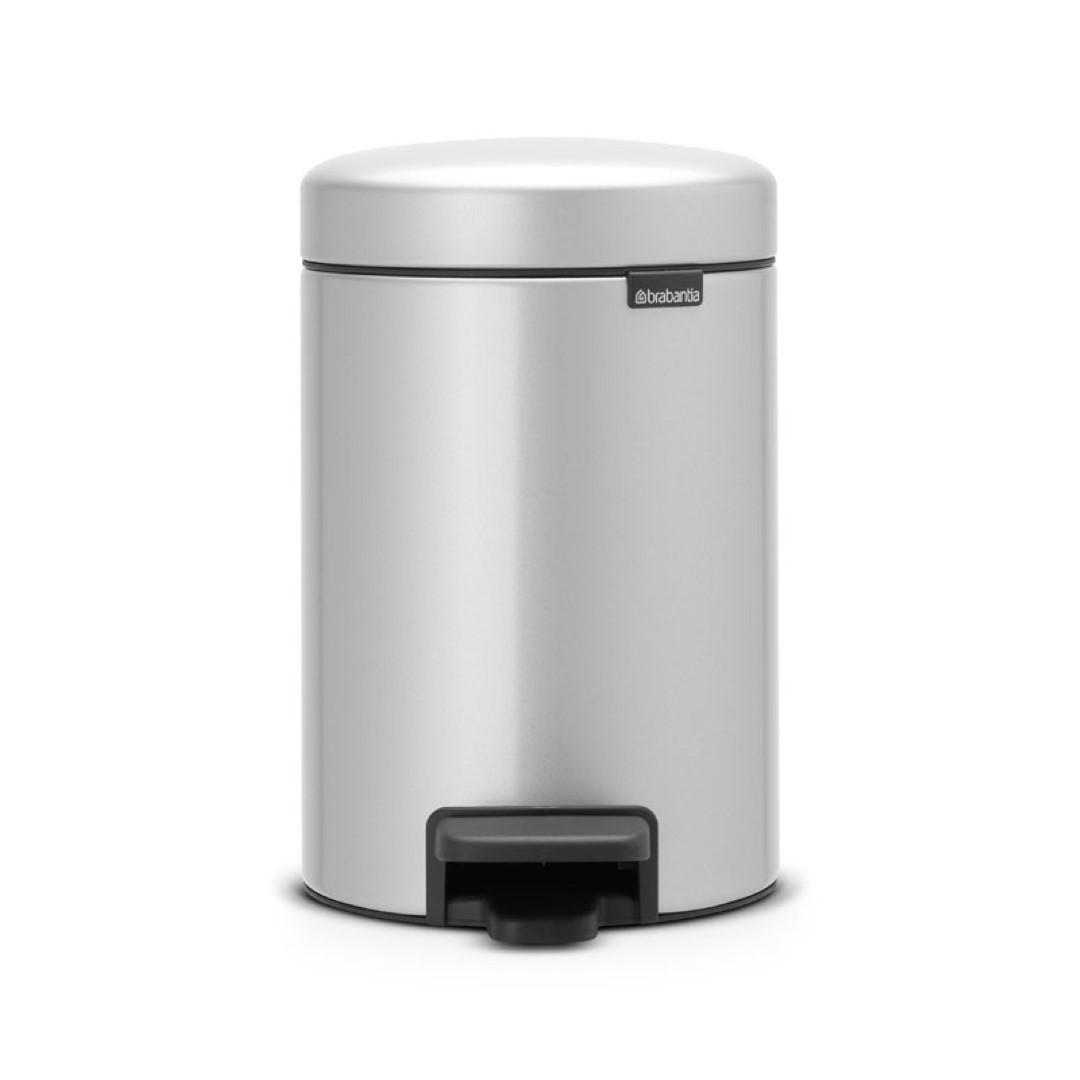 MÜLLEIMER klassisch Mit Soft Verschluss 3 Liter 26,4 x 16,8 x 23,5 cm Metall Metallik Grau - Grau, Metall (16.8/26.4/23.5cm) - PROREGAL