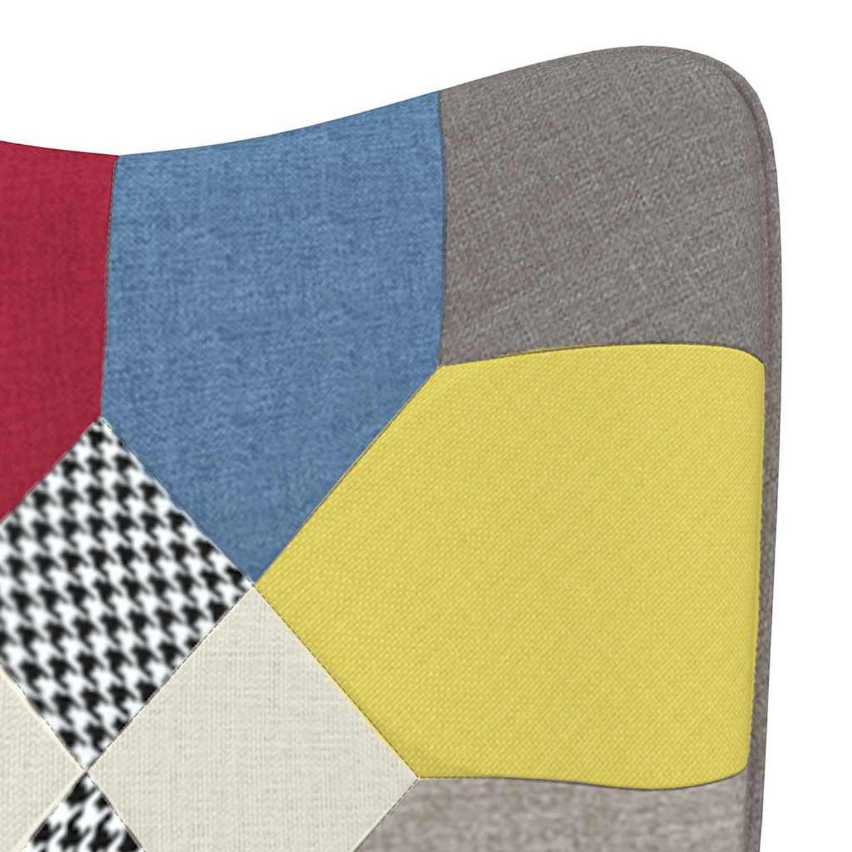 RELAXSESSEL Mit Hocker Patchwork Stoff - Multicolor/Braun, Holz/Textil (69/95.5/61.5cm) - vidaXL