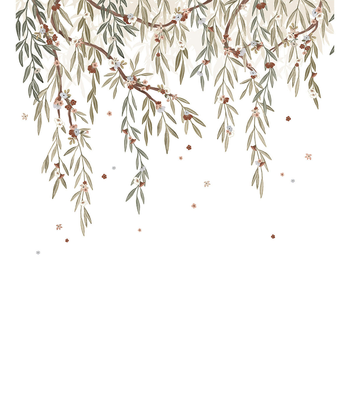VLIESTAPETE Lilydale Blumen 2 m x 2,48 m, weiß - Weiß/Grün, Papier (248/200cm) - Lilipinso