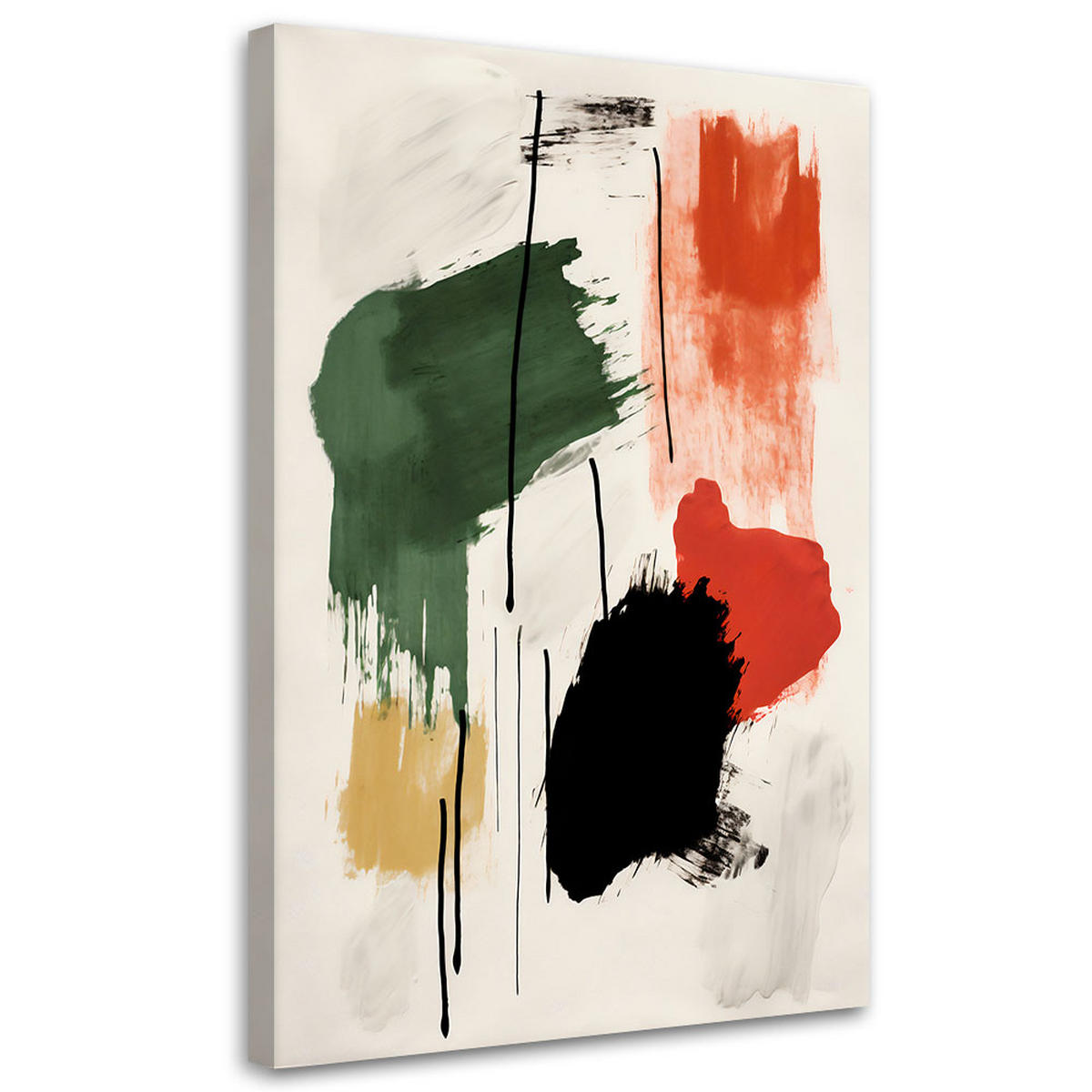 WANDBILD abstrakte farbkomposition - Multicolor, Textil (40/60cm) - Feeby