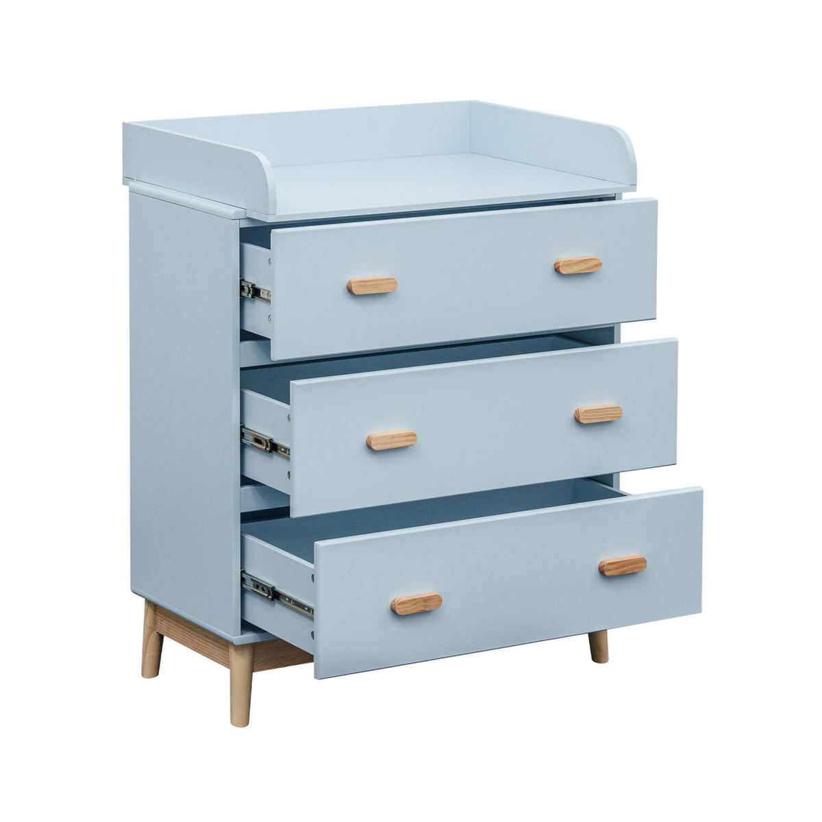 WICKELKOMMODE Hellblau 42/80/100 cm - Hellblau, Holzwerkstoff (80/100/42cm)