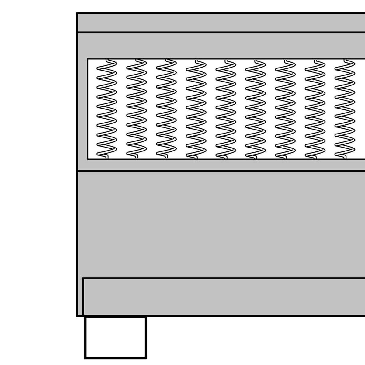 BOXSPRINGBETT Dunkelgrau Stoff 160/200 Cm - Grau, Textil (160/200cm) - vidaXL