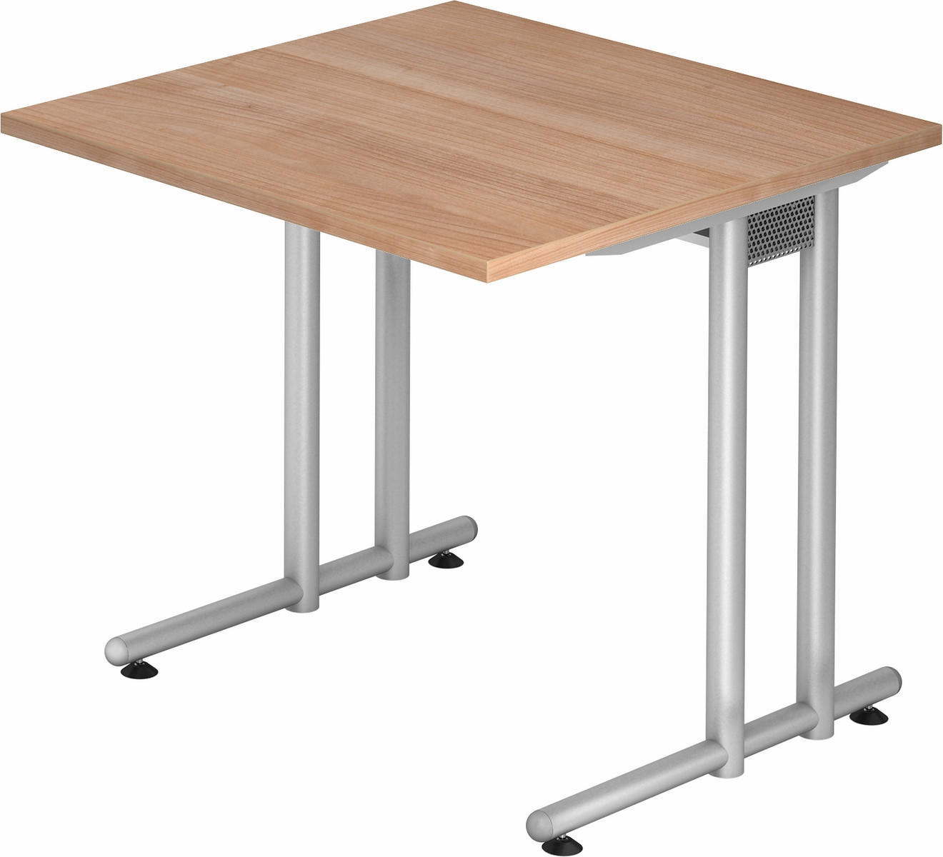 SCHREIBTISCH Serie-N 80/80/72 cm in Nussbaumfarben - Nussbaumfarben, Holzwerkstoff (80/80/72cm) - bümö