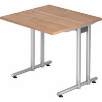SCHREIBTISCH Serie-N 80/80/72 cm in Nussbaumfarben - Nussbaumfarben, Holzwerkstoff (80/80/72cm) - bümö