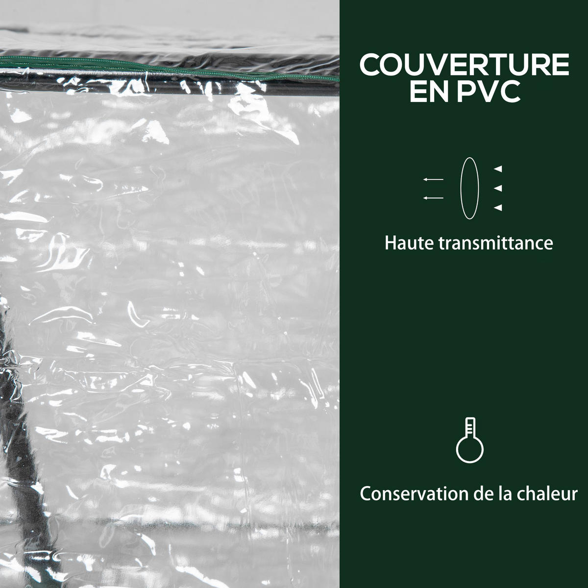 GEWÄCHSHAUS DE-11936 mit 2 Rollfenstern & PVC-Bache Transparent - Transparent, Kunststoff (60/60/120cm) - ComfortXL