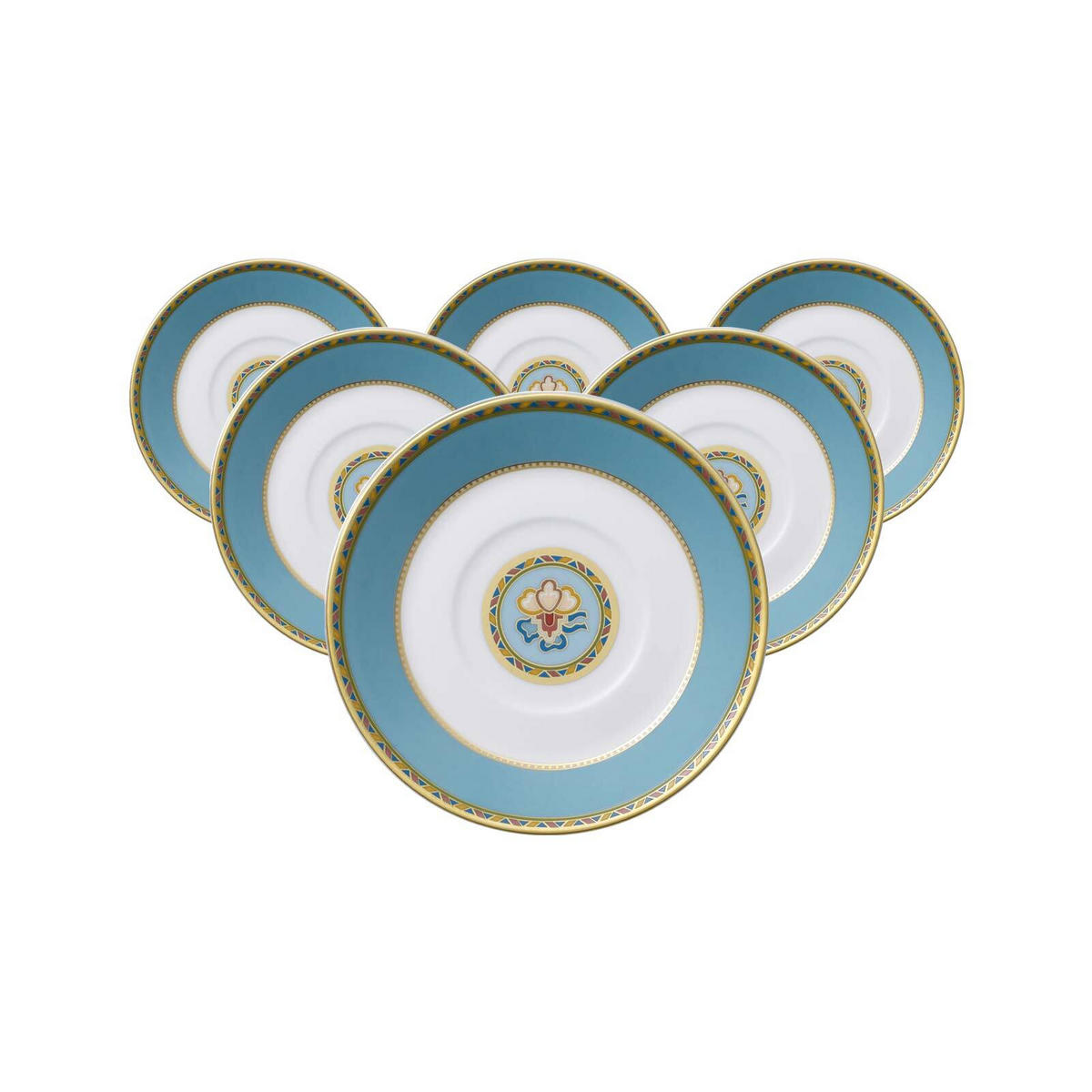 ESPRESSOUNTERTASSEN Samarkand Aquamarin bunt ø 12,6 cm 6er Set - Multicolor, Keramik (12.6cm) - Villeroy & Boch