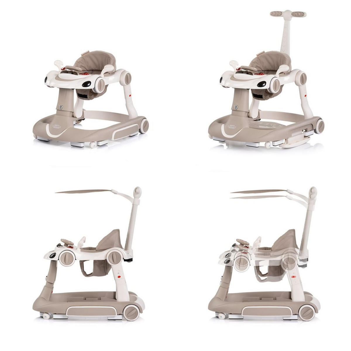 LAUFLERNHILFE Happy Walker beige 5 in 1 Schaukelfunktion Musik Lichter Räder - Beige, Kunststoff (68/61/76cm) - Chipolino