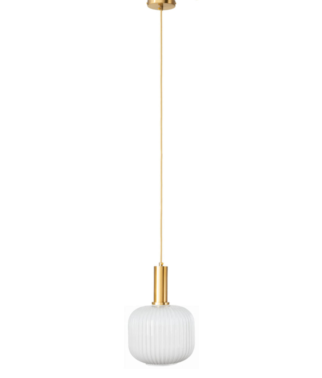 PENDELLEUCHTE Paris - Goldfarben/Weiß, Glas/Metall (17/17/125cm) - kiki design