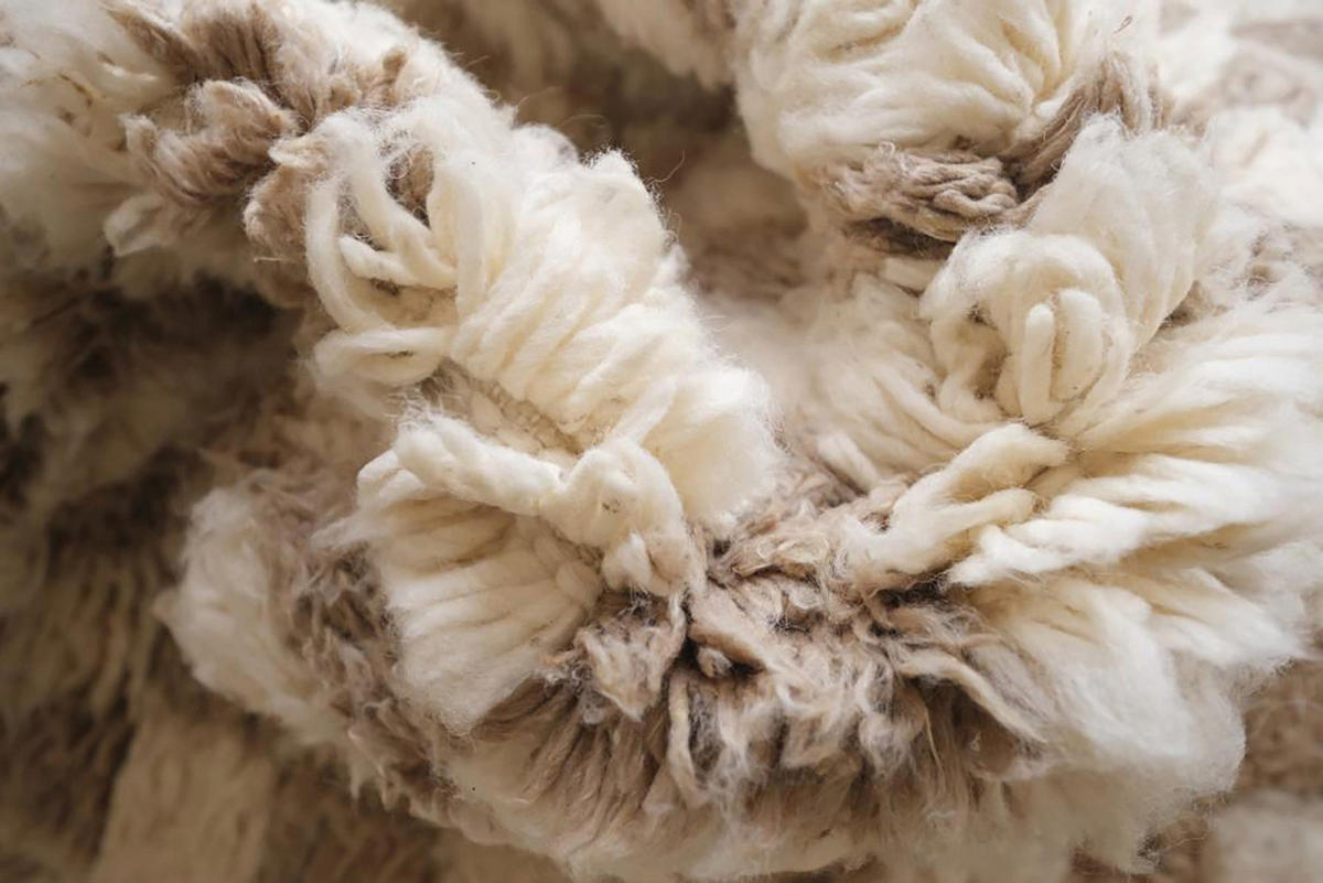 BERBERTEPPICH aus reiner Wolle 106x 164 cm - Beige, Naturmaterialien (106/164cm) - AFK Living