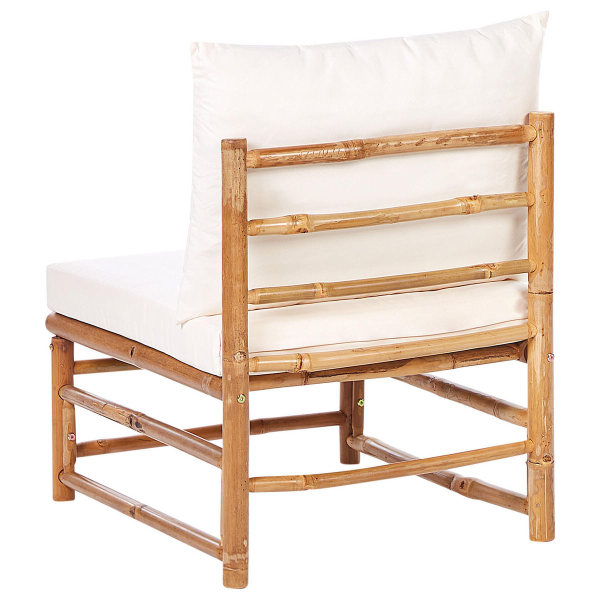 GARTENSTUHL Holz Cremeweiß Cerreto - Hellbraun/Weiß, Holz (55/80/67cm) - Beliani