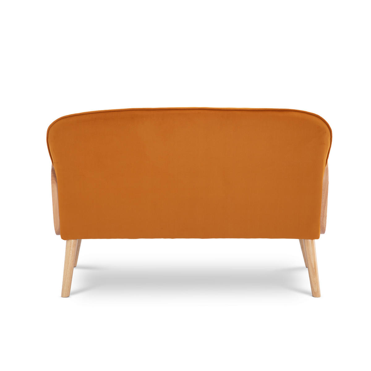 2-SITZER-SOFA Rosi Böhmisches aus Korbgeflecht und ockergelbem Samt - Dunkelgelb/Akaziefarben, Holz/Holzwerkstoff (125/83/79cm) - Sicaan
