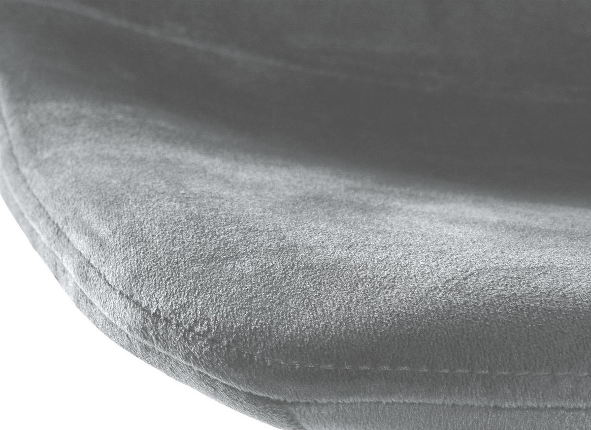 BARHOCKER Samt grau - Schwarz/Grau, Textil/Metall (44/88/43cm) - CLP