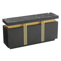 SIDEBOARD DE-37770 mit 3 Türen und verstellbaren Böden Schwarz - Schwarz, Holzwerkstoff (140/70/38cm) - ComfortXL