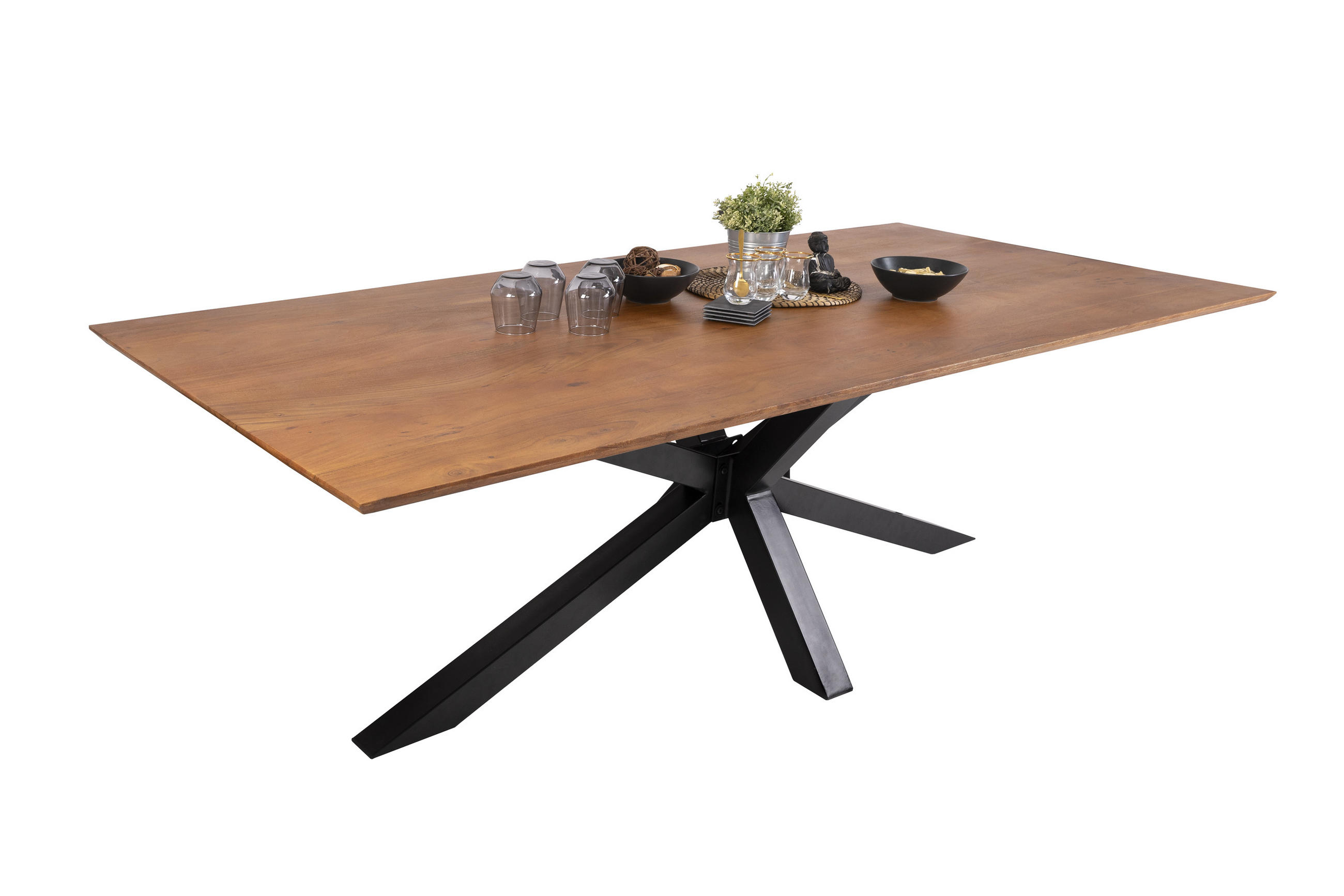 ESSTISCH ABBY - Schwarz/Braun, Holz/Metall (100/260/77cm) - SAM