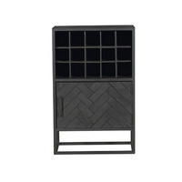 WEINSCHRANK New York Schwarz 35/55/90 cm - Schwarz, Holz (55/90/35cm) - Starfurn