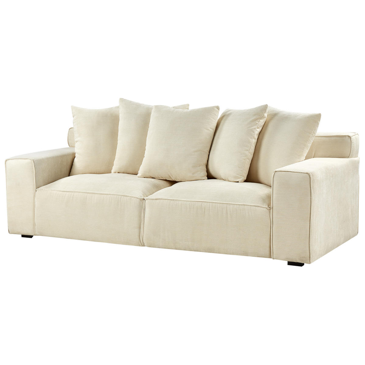 POHOVKA 3-místná Manšestr Světle béžová Viskan - béžová, textil (200/62/74cm) - Beliani