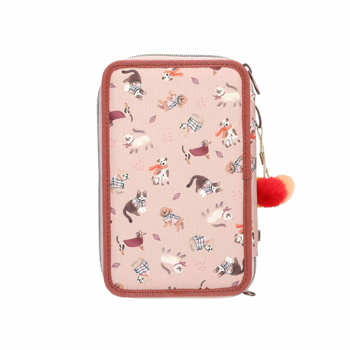 3-FACH FEDERTASCHE FUR-EVER FRIENDS TOPModel rosa 7,5 x 13 x 20 cm - Rosa, Kunststoff (13/20/7.5cm) - Depesche Germany