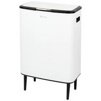 ABFALLEIMER, 60 Liter, aus Metall, weiß - Weiß, Metall (53/79.5/32.5cm) - eluno