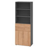 KOMBISCHRANK - mit Schubladen 42/80/215,6 cm in Graphitfarben/Nussbaumfarben - Nussbaumfarben/Graphitfarben, Holzwerkstoff (80/215.6/42cm) - bümö