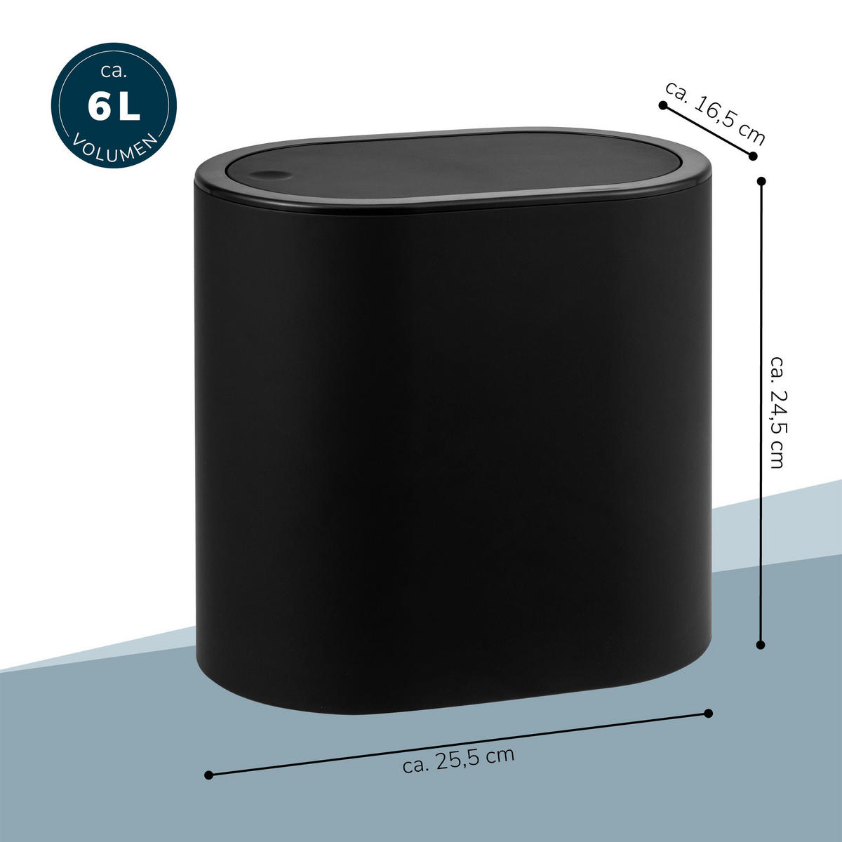 KOSMETIKEIMER, schwarz, Kunsstoff - Schwarz, Kunststoff (25.5/24.5/16.5cm) - eluno