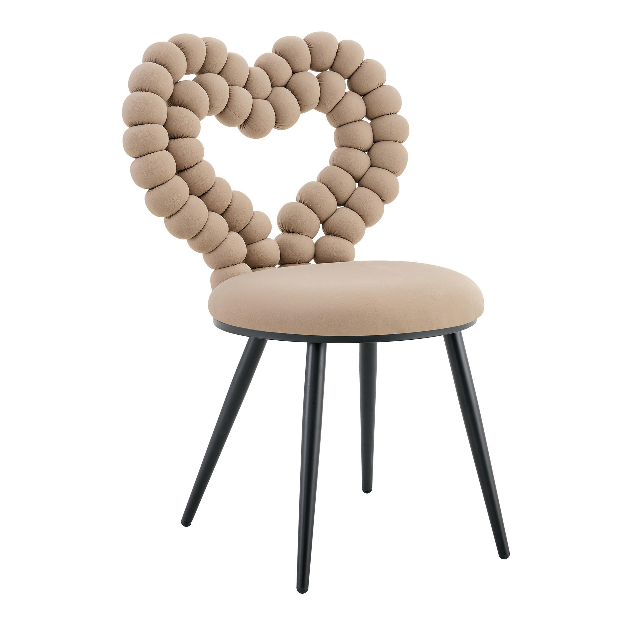STÜHLE 2er-Set Esszimmerstuhl,Samt,Metall,Beige - Hellbraun, Textil (54/81/44cm) - LVHOM