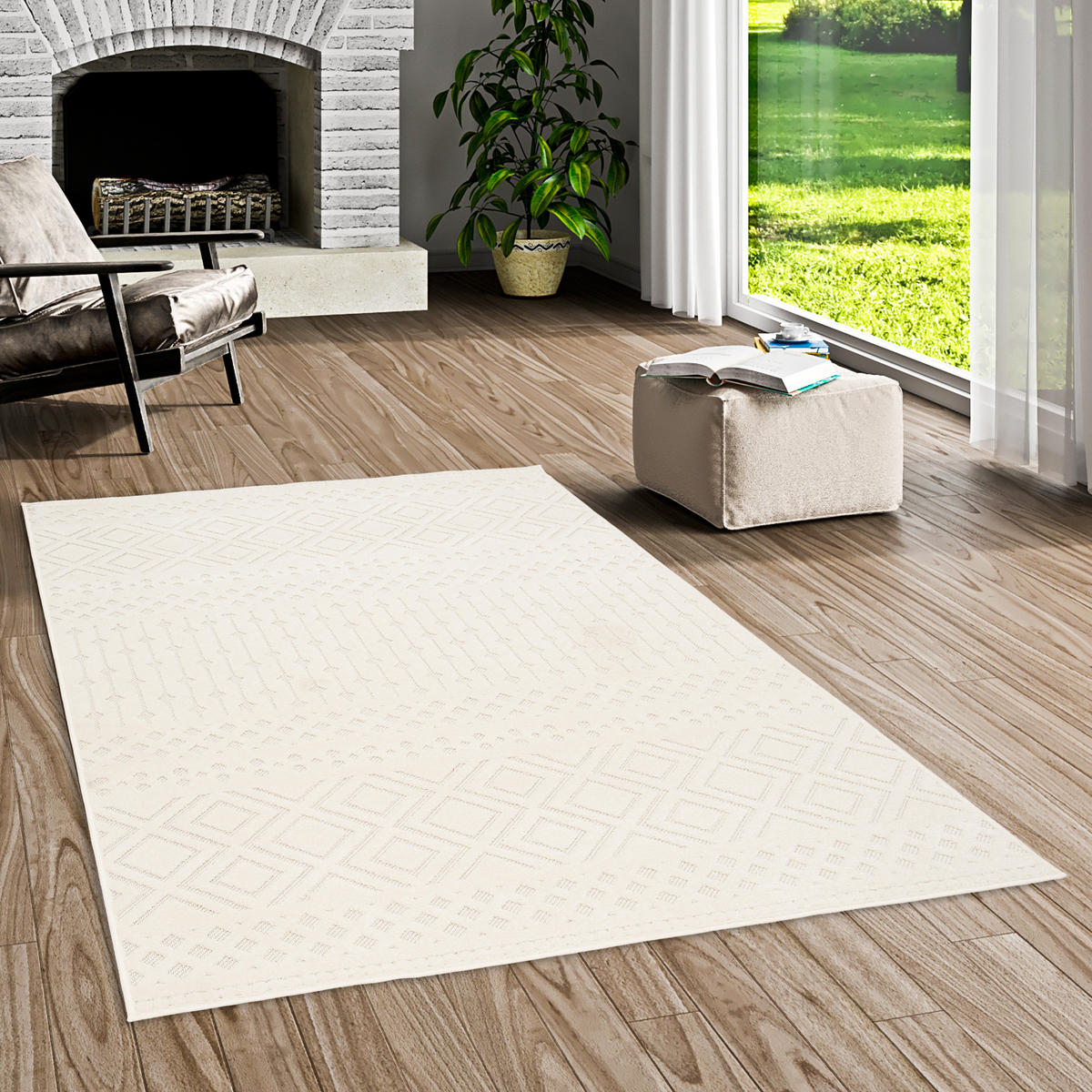 FLACHGEWEBE TEPPICH SEVILLA - Ecru, Textil (200/290cm) - Pergamon