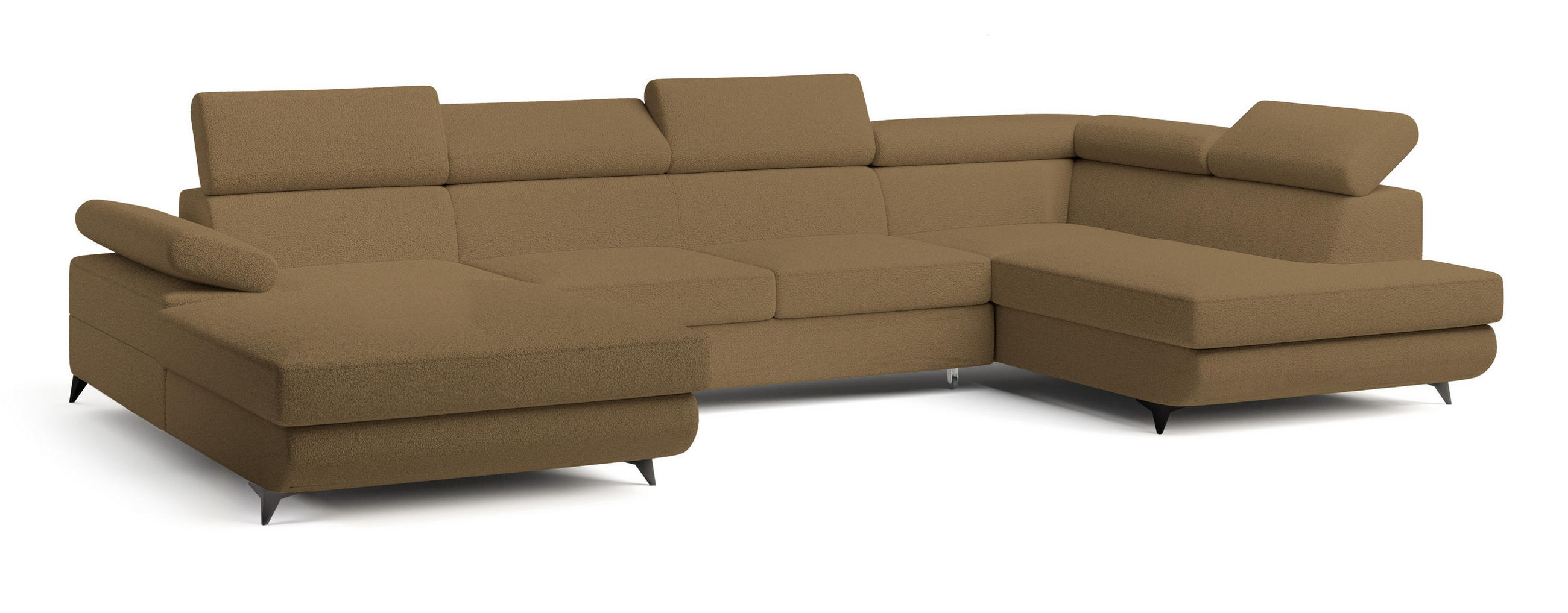 ROHOVÁ SEDAČKA RUBANO med - černá/med, kov/dřevo (339/190cm) - MASSENO